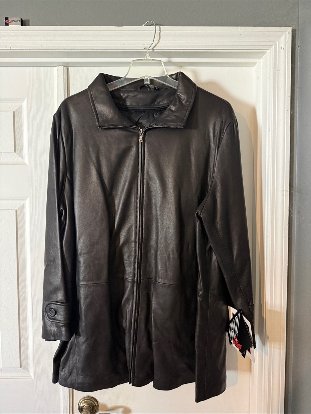 Women's/Men’s Vintage Tibor Classic Black Leather Zip-Front Jacket NWT